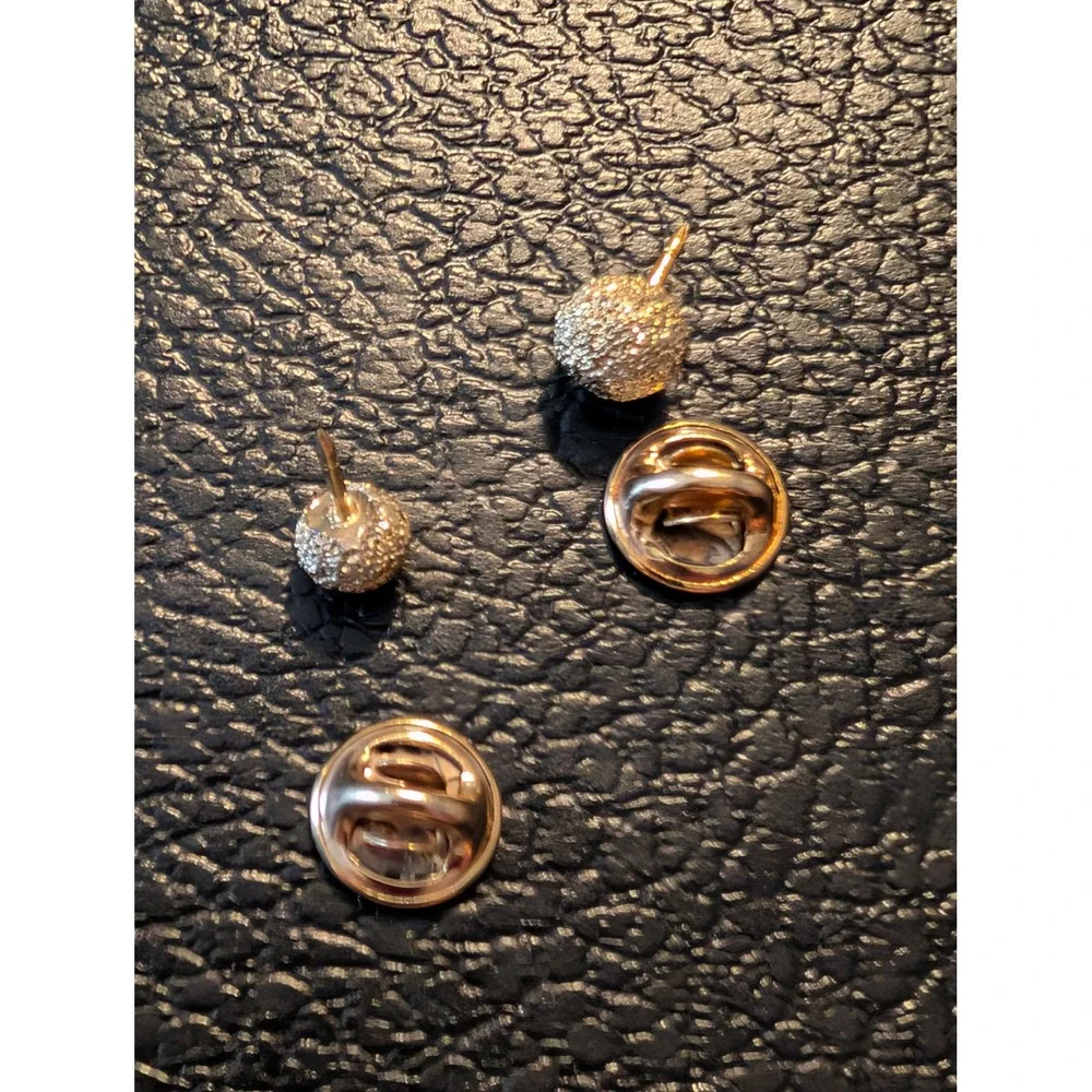Vintage Gold Tone Scatter Pins Textured Spherical Collar Pins Set of 2